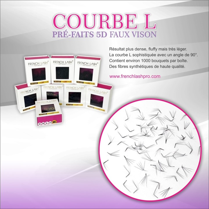 COURBE L - 5D FAUX VISON PRÉ-FAIT 0,07mm