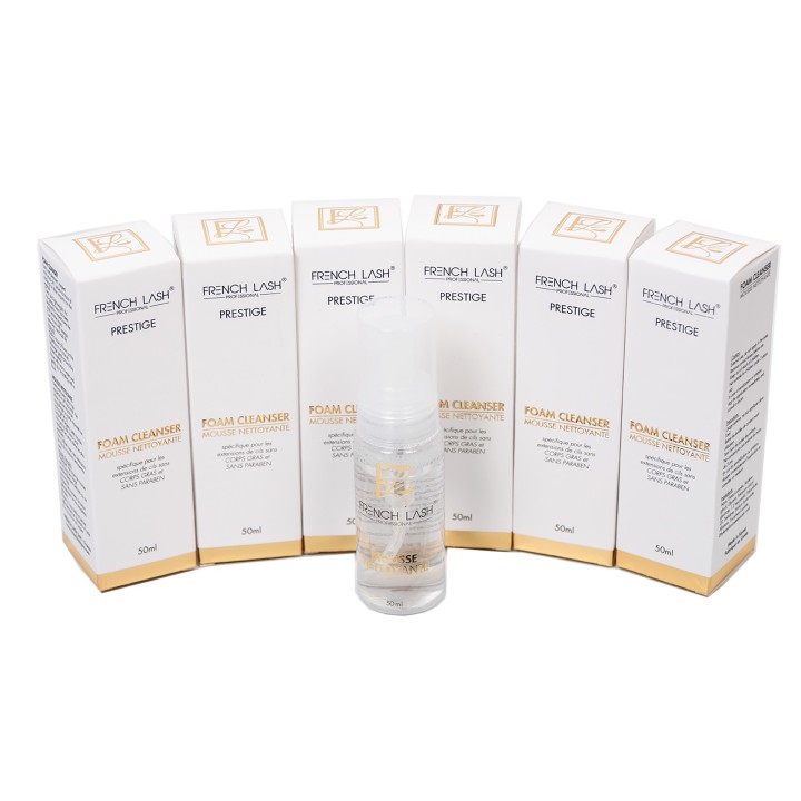 mousse nettoyante sans corps gras  pour les extension de cils
